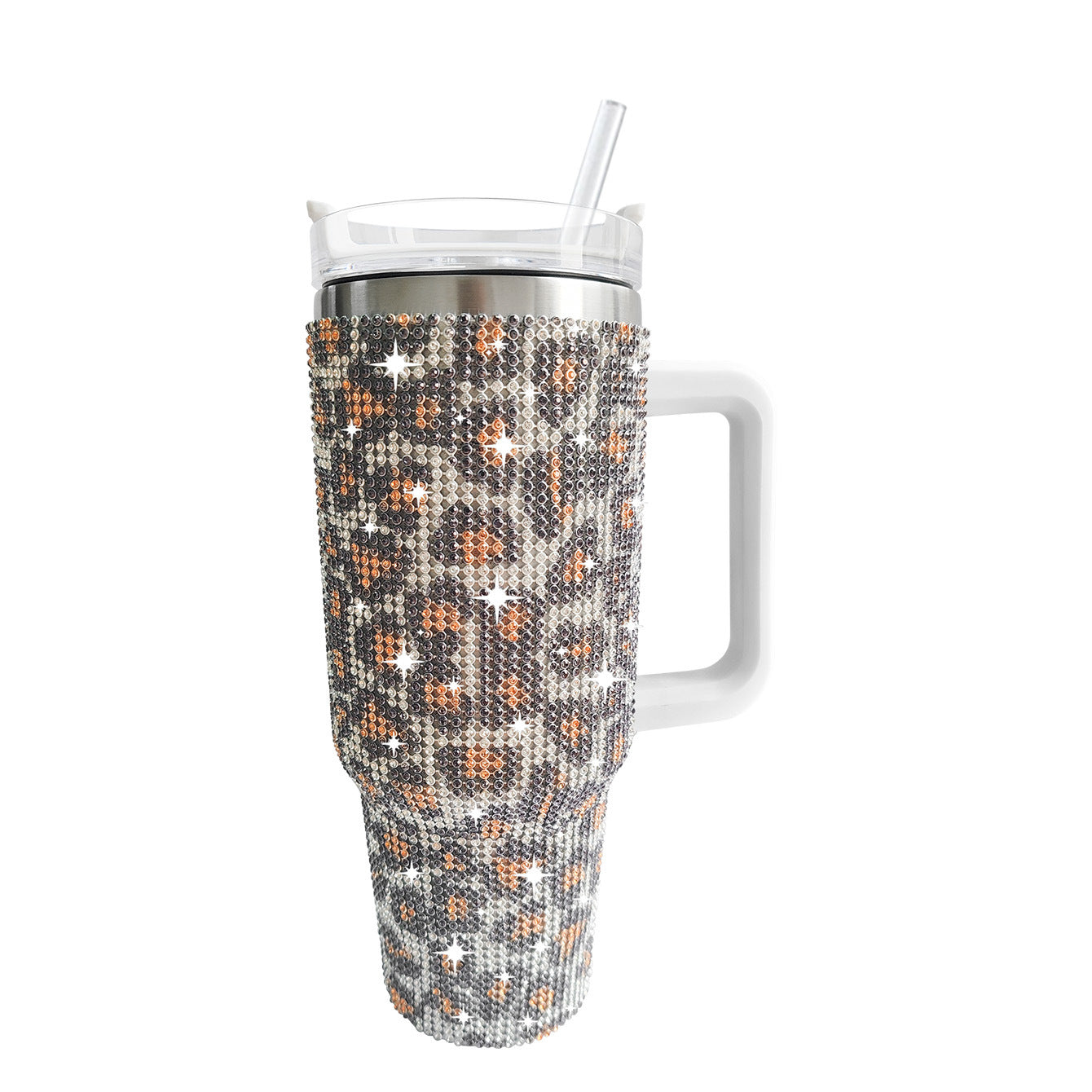 Wholesale Tumbler Ice Bullies Cup  Diamond Cow Print Leopard Print 40oz Stainless Steel Ice Bullies Cup
